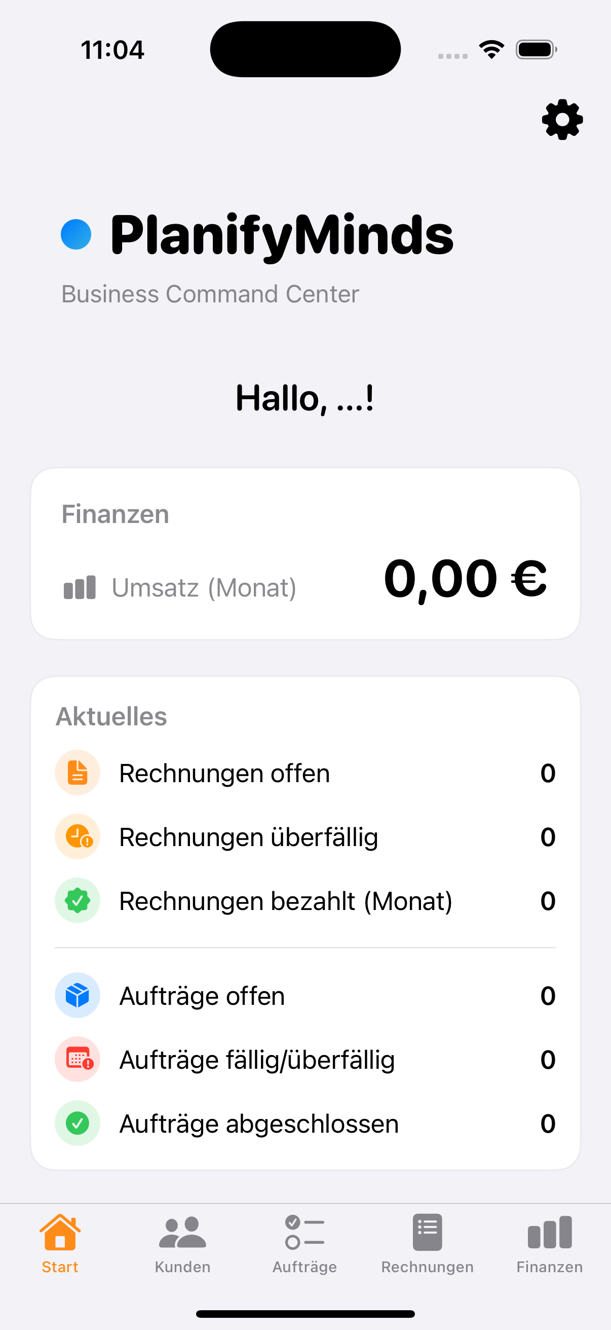Planify B2B – Telefonansicht