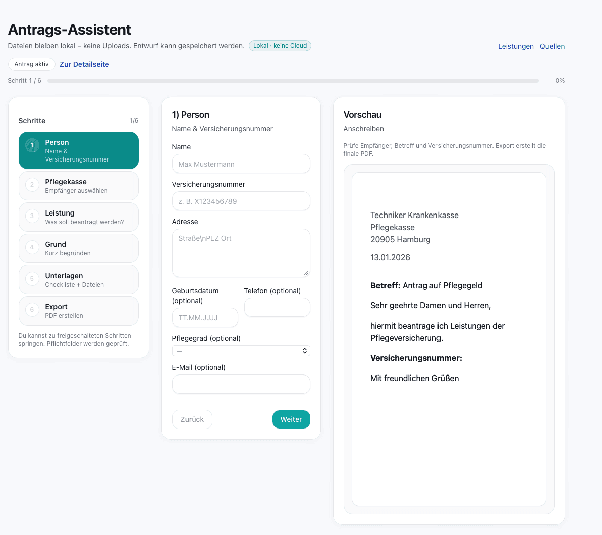 Pflege-Begleiter Pro – Fristenübersicht