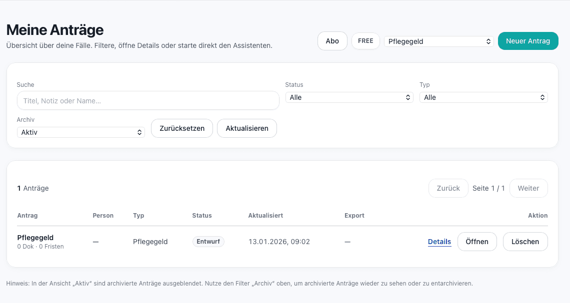 Pflege-Begleiter Pro – Dokumentation