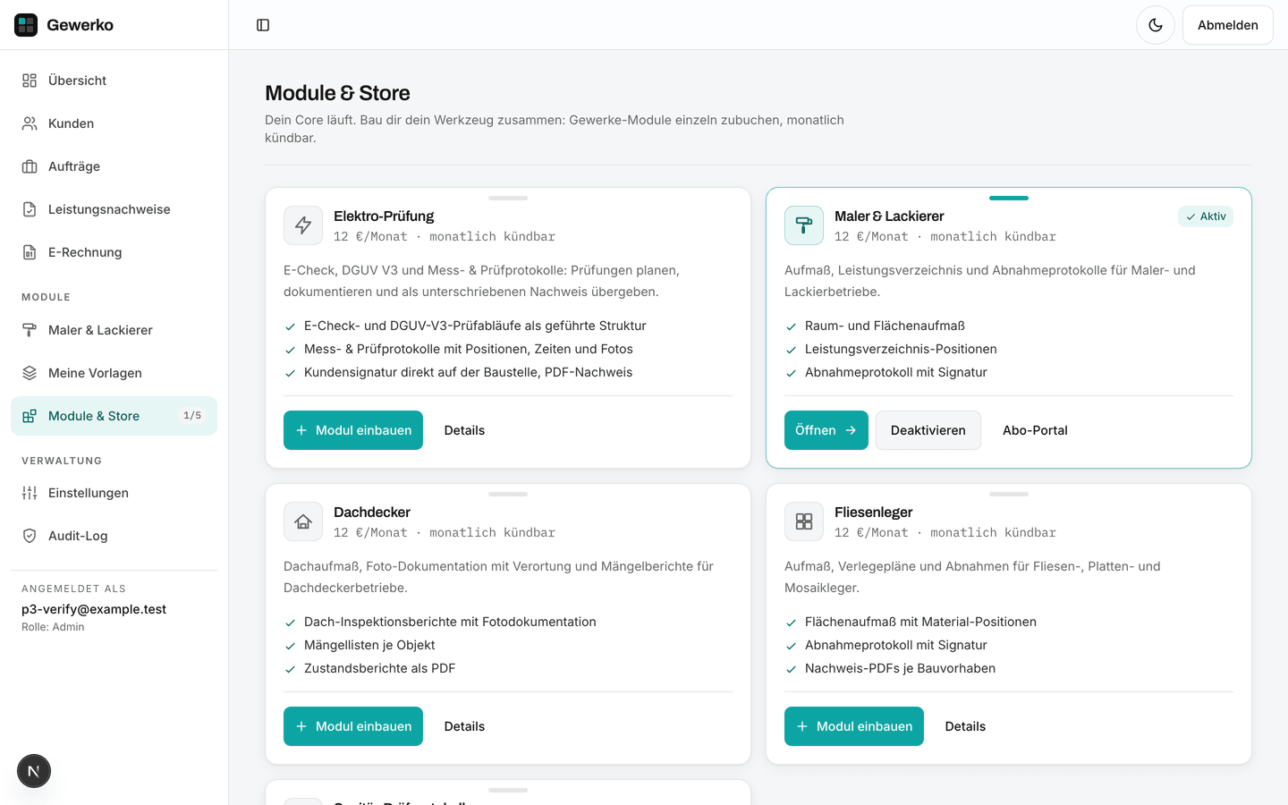 Gewerko – Modul-Store