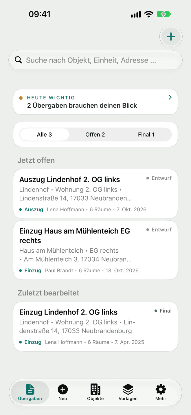 Übergabeheld – Übersicht